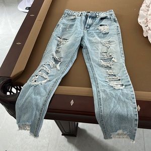 Shein | distressed light blue jeans